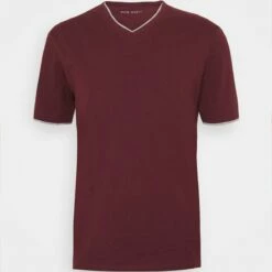 Pier One Hombre Camiseta Básica - Bordeaux -Ofertas Pier One Tienda ea6d4ce483094e2d99e7da5a6d169f28
