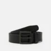 Pier One Hombre LEATHER - Cinturón - Black