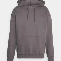 Pier One Hombre PLAIN SKATER HOODIE - Sudadera - Dark Grey