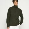 Pier One Hombre NEW CABLE TURTLENECK JUMPER - Jersey De Punto - Mottled Olive