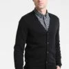 Pier One Chaqueta De Punto - Black, Hombre