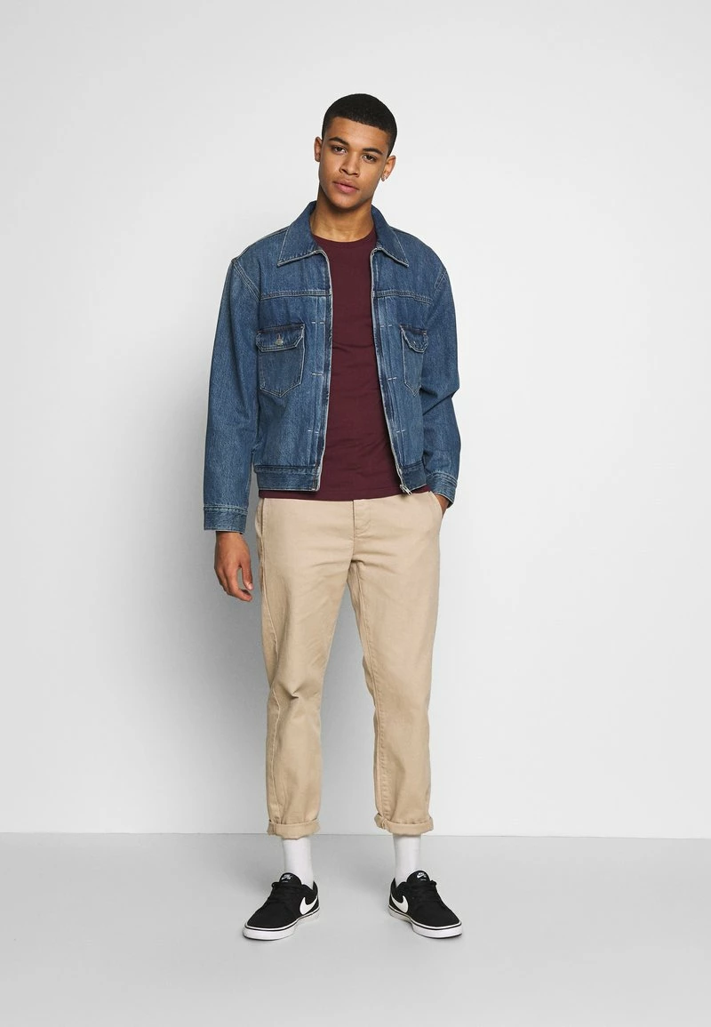 Pier One Hombre Camiseta Básica - Bordeaux 4 Pier One Hombre Camiseta Básica - Bordeaux - Imagen 2